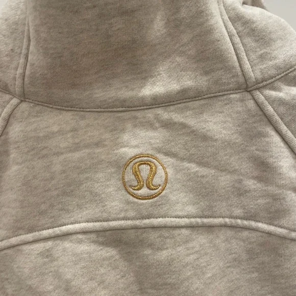 Lululemon Scuba Oversized Funnel Neck Half Neck Half Zip Heathered Light Ivory - Picture 6 of 8